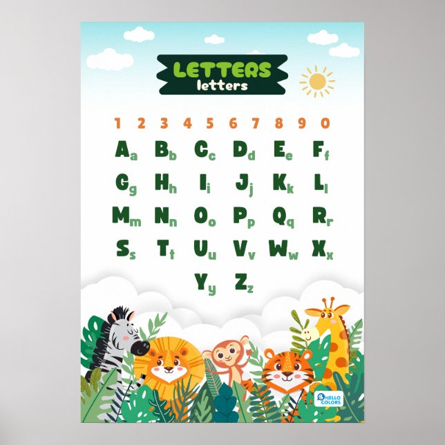 Alfabetet med söta djur poster (Framsidan)