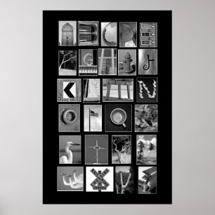 Alfabetet som visar bild brev poster