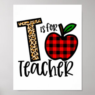 Alfabetet T Är För Lärar Kärlek Äpple Poster