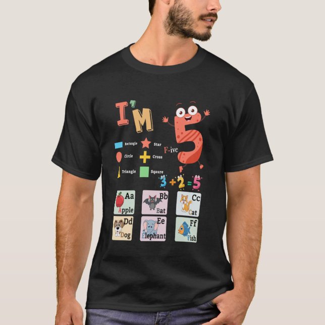 Alfabetets fonetik & formidé för barn pedagogiskt t shirt (Framsida)