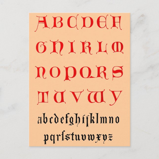 Alfabetets vykort (Framsida)