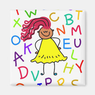 Alfabetflicka Magnet