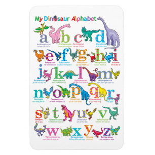 Alfabetförteckning över dinosaurier magnet