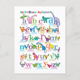 Alfabetförteckning över dinosaurier vykort