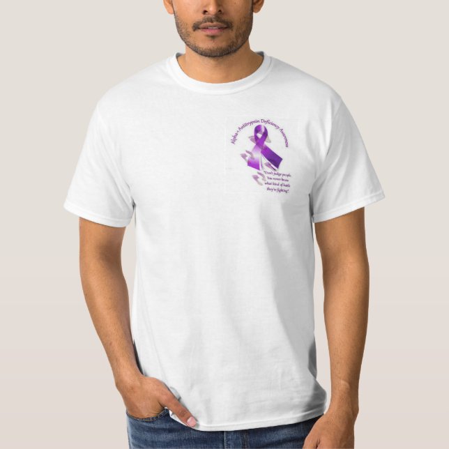 Alfabetisk 1 Antitrypsin vitutslagsplats T-shirt (Framsida)