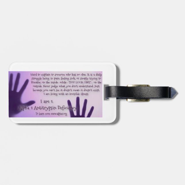 alfabetisk 1 antitrypsinbristmärkre bagagebricka (Baksida Vågrät)