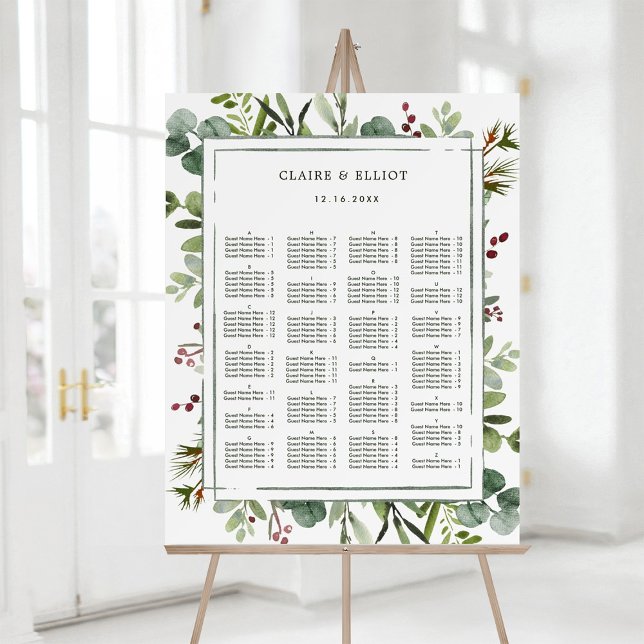 ALFABETISK ORDNING Botanisk Högtids Placeringsplan Poster (Skapare uppladdad)
