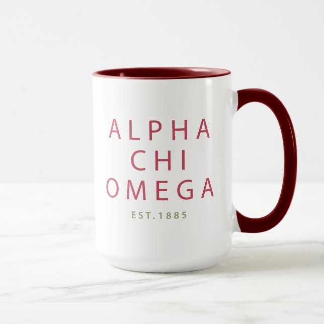AlfabetiskChi Omega | Est. 1885 Mugg (Höger)