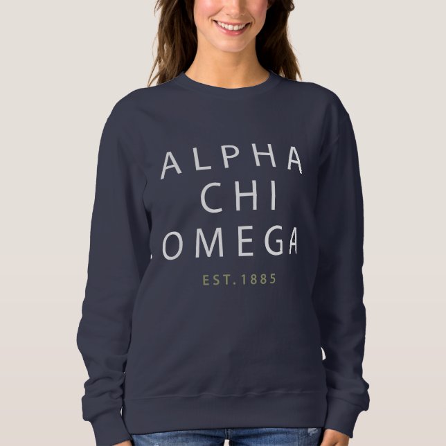 AlfabetiskChi Omega | Est. 1885 T Shirt (Framsida)