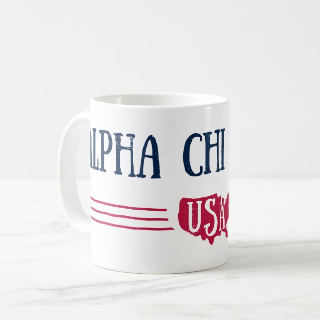 AlfabetiskChi Omega - USA Kaffemugg (Framsida vänster)