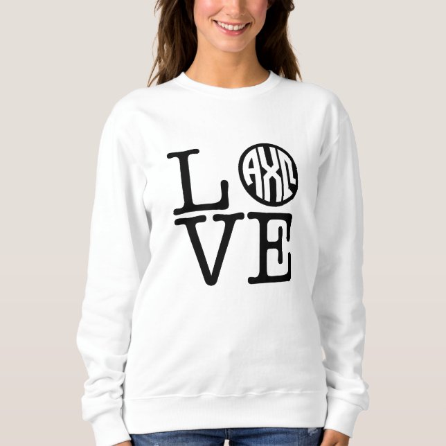 AlfabetiskChiOmega | kärlek T-shirt (Framsida)