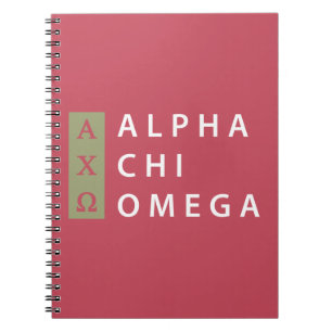 AlfabetiskChiOmega   staplad logotyp Anteckningsbok