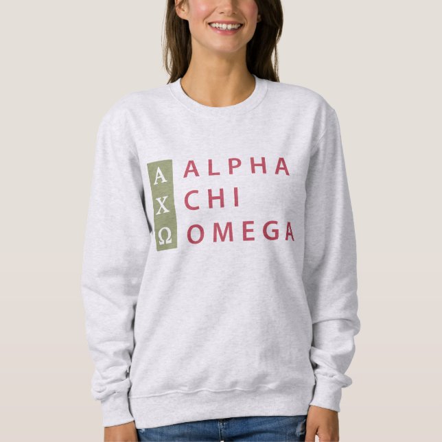 AlfabetiskChiOmega | staplad logotyp Tee (Framsida)