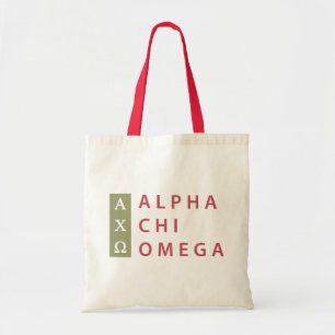AlfabetiskChiOmega staplad logotyp Tygkasse