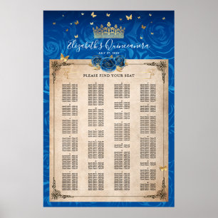 Alfabetiskt Royal Blåsäte och säte för Guld Ro Poster