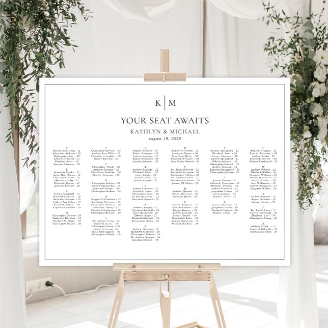 Alfabetiskt säte för Gräns Bröllop Poster (Skapare uppladdad)