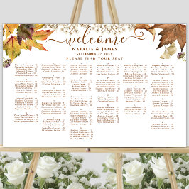 Alfabetiskt säte i Rustic Autumn Bröllop Poster