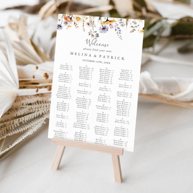 Alfabetiskt sitsdiagram för höstblommor poster (Skapare uppladdad)