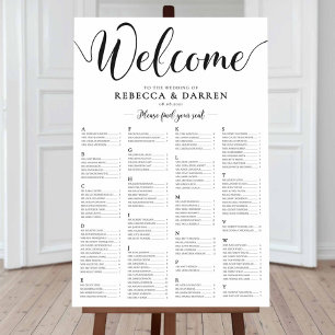 Alfabetiskt sittningsschema Bröllop Bord Poster