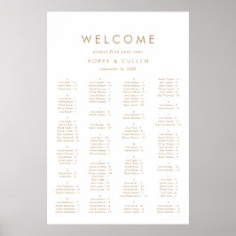 Alfabetiskt sittningsschema för chic Guld-typograf Poster