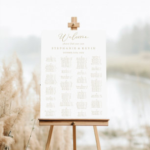 Alfabetiskt sittningsschema för guld-Snyggt med dy Poster