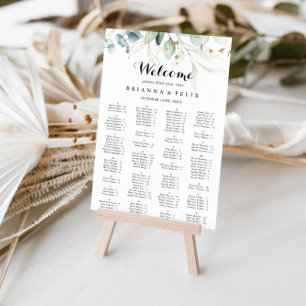 Alfabetiskt sittningsschema för Rustic Guld Blommi Poster