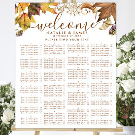 Alfabetiskt sittningsschema för Rustik höst Bröllo Poster