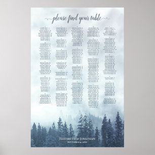 Alfabetiskt sjösättningsschema för Misty Blue Gräs Poster