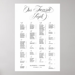 Alfabetiskt vårt favoritfolk Elegant bröllop Poster