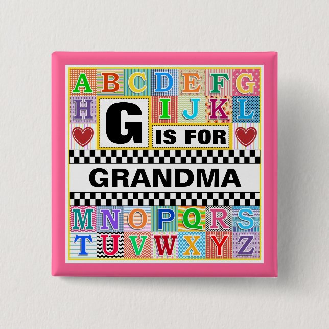 Alfabetkonst för mormor knapp (Framsida)