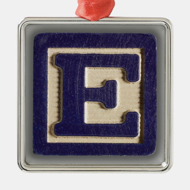 Alfabetleksakkvarter E Julgransprydnad Metall (Framsidan)