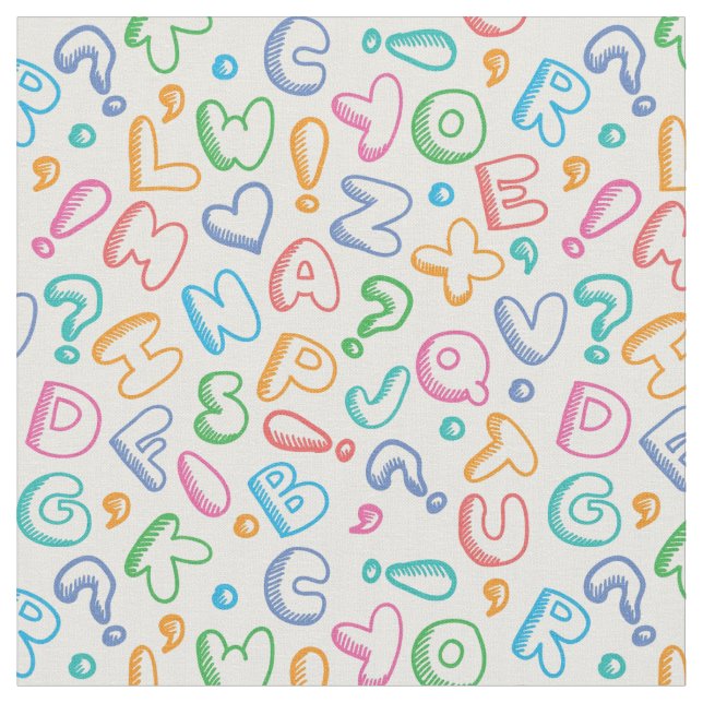 alfabetmönster tyg (Närbild)