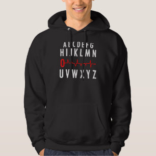 Alfabetpulsslag i kg för kardiolog Electrocar Hoodie