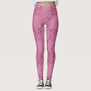 Alfabets Mönster 01 BW Rosa BG Leggings