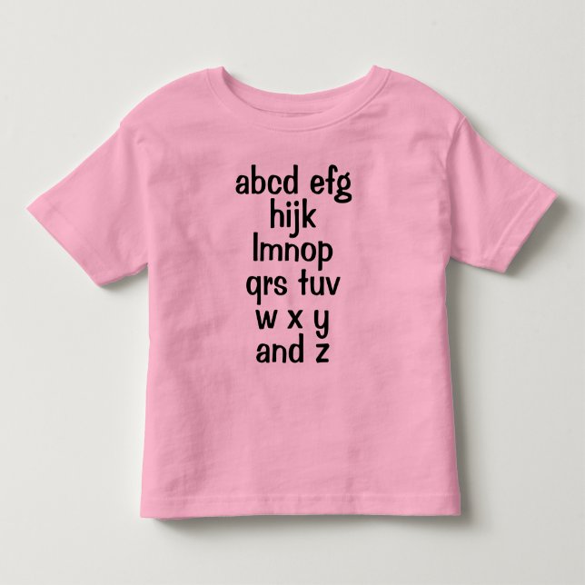 Alfabetssång Barn Tjej T-Shirt (Framsida)