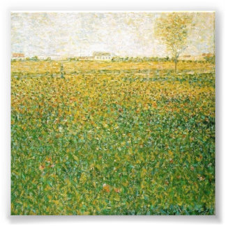 Alfalfa Fält Saint Denis av Georges Seurat Fototryck