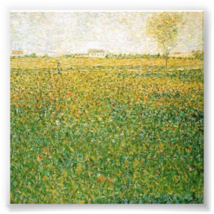 Alfalfa Fält Saint Denis av Georges Seurat Fototryck