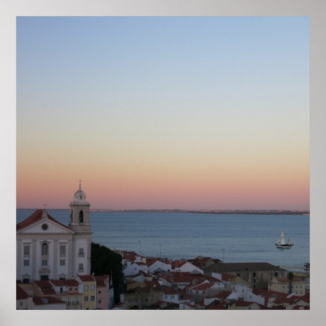 Alfama Sunset Lissabon Portugal Photo Poster (Framsidan)