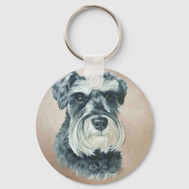Alfie - miniatyrschnauzer nyckelring (Framsida)