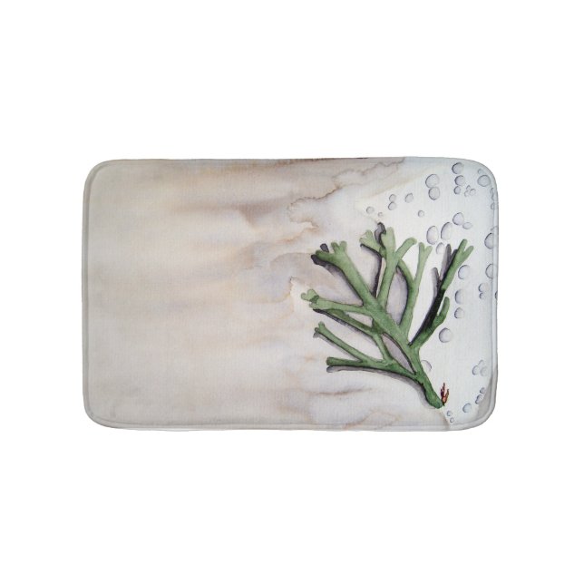 Alfombra de baño con acuarela de alga badrumsmatta (Framsidan)