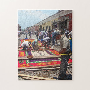 Alfombra för Semana Santa i Antigua - påskvecka Pussel