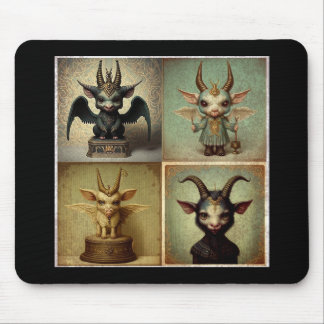 Alfombrilla negra para ratón ordenador Baphomet.   Musmatta