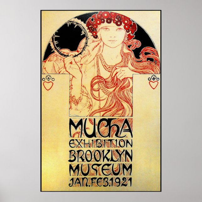 Alfons ( Alfons ) Mucha 1921 Exhibit Poster (Framsidan)