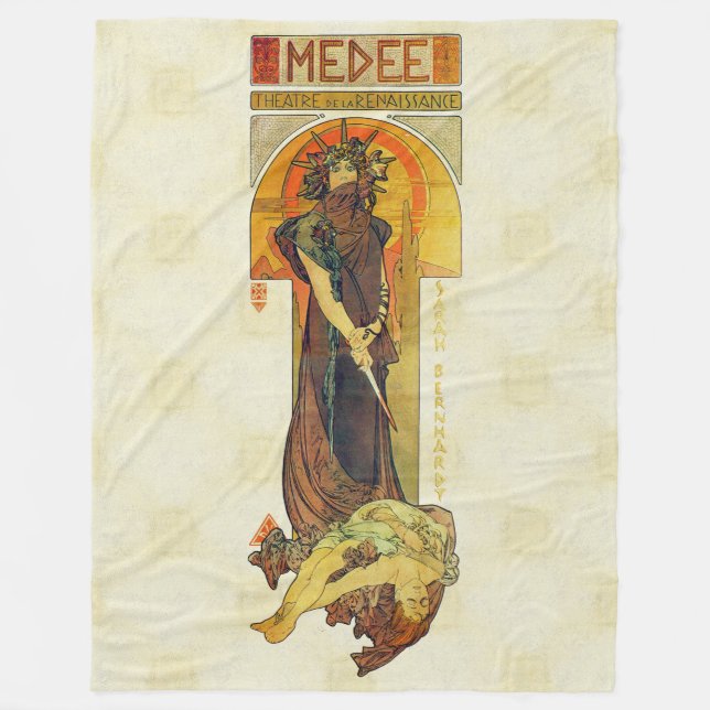 Alfons Mucha 1898 Medea Fleecefilt (Framsidan)