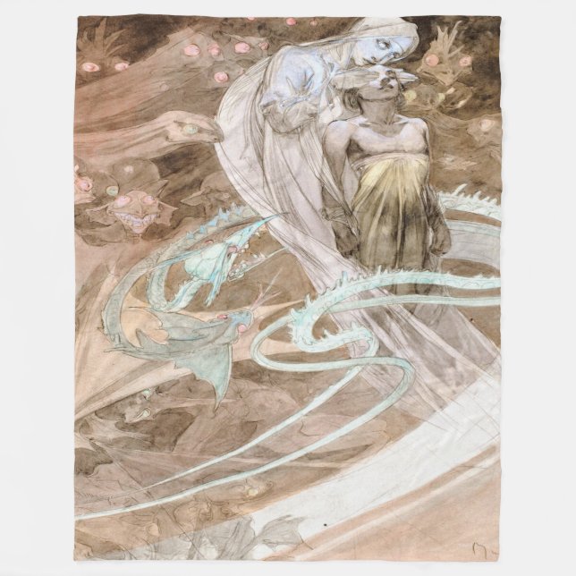 Alfons Mucha 1899 Le Pater Fleecefilt (Framsidan)