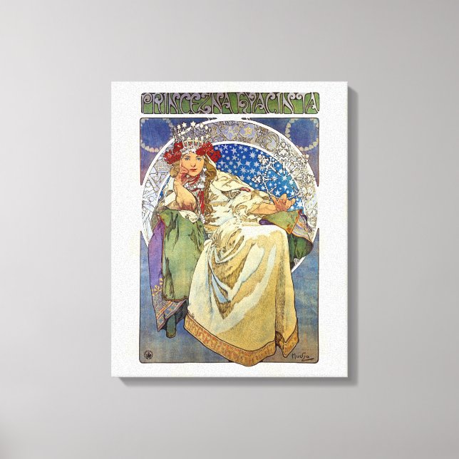 Alfons Mucha 1911 Princezna Hyacinta Canvastryck (Framsida)