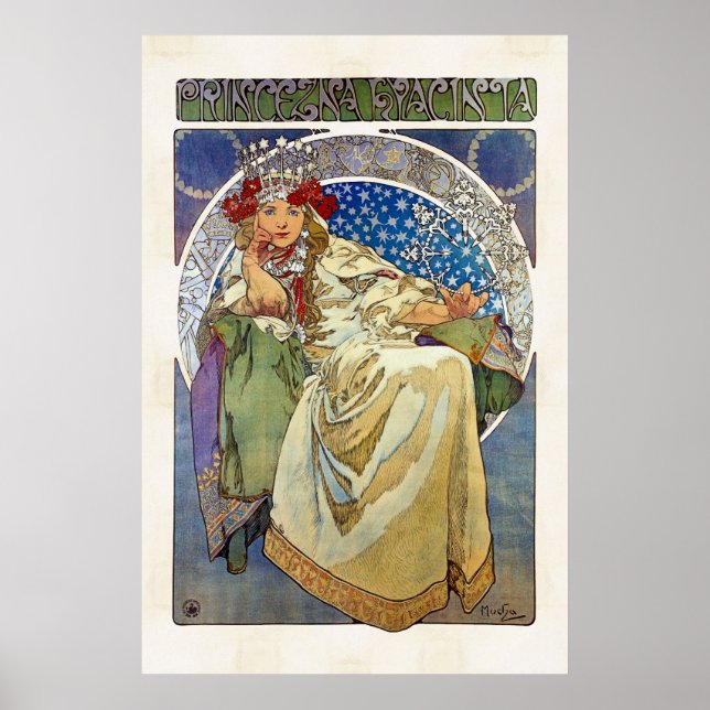 Alfons Mucha 1911 Princezna Hyacinta Poster (Framsidan)