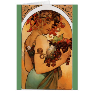 Alfons Mucha 5 Hälsningskort