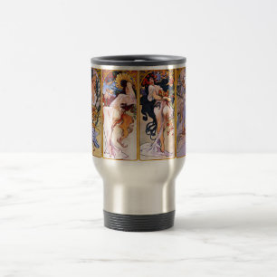 Alfons Mucha Art nouveau Girls målning Resemugg