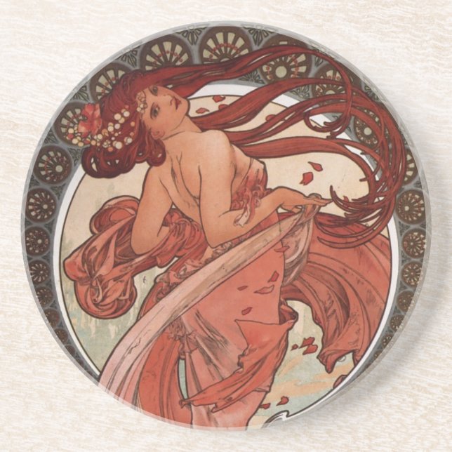 Alfons Mucha Dance Underlägg Sandsten (Framsidan)